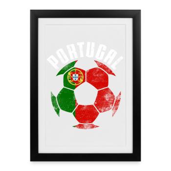 Portugal Fußball - Portugal Soccer - Framed poster (27 × 37 cm) - black - Front