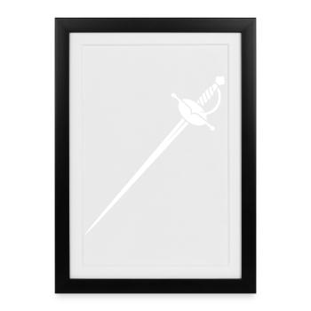 Old Epee Sword Grunge Vintage - Framed poster (27 × 37 cm) - black - Front