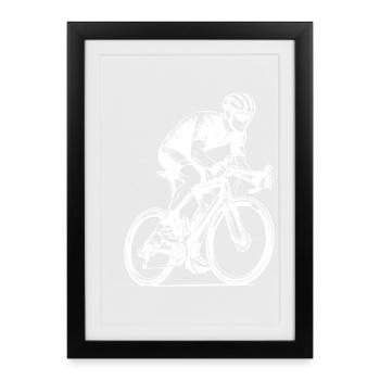 Clean road bike artwork for road bike - Framed poster (27 × 37 cm) - black - Front