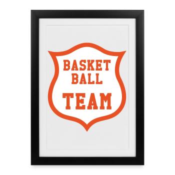 Equipe de Basket-ball - Affiche encadrée (27 × 37 cm) - noir - Devant