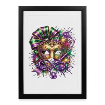 Mardi Gras Nurse Doctor Masque - Framed poster (27 × 37 cm) - black - Front