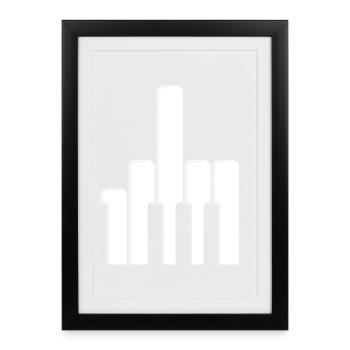 Touches de piano Majeur - Affiche encadrée (27 × 37 cm) - noir - Devant