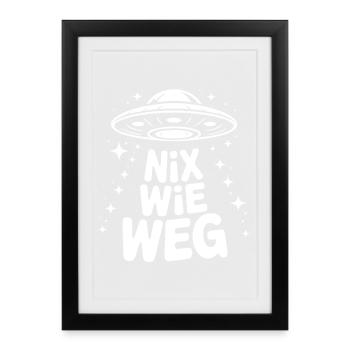 ALLONS-Y OVNI Dire - Affiche encadrée (27 × 37 cm) - noir - Devant
