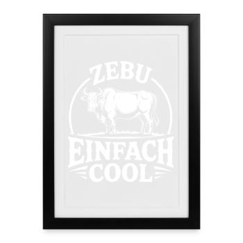 Zebu Simply Cool Logo - Affiche encadrée (27 × 37 cm) - noir - Devant