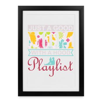 Juste une bonne maman avec une cagoule Chemise de playlist - Affiche encadrée (27 × 37 cm) - noir - Devant
