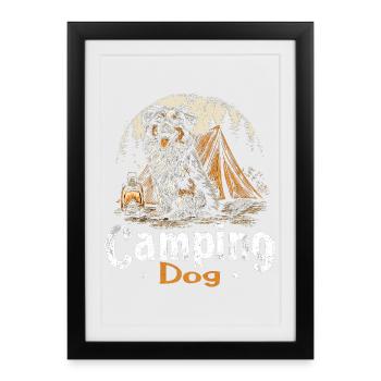 Camping Dog Saying Camping Dog Camper Gift - Framed poster (27 × 37 cm) - black - Front