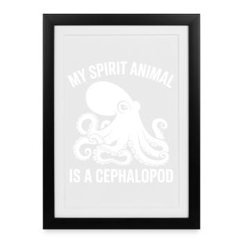Spirit Tier Seelenwesen Oktopus - Affiche encadrée (27 × 37 cm) - noir - Devant