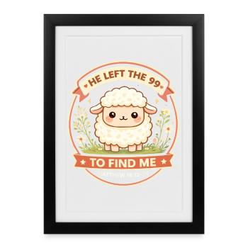 Lamb God Salvation Sheep Bible Verse - Framed poster (27 × 37 cm) - black - Front
