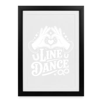 Line Dance Heart-Hand Logo - Framed poster (27 × 37 cm) - black - Front