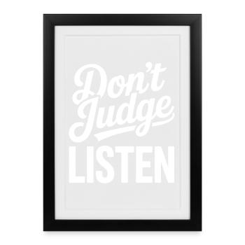 Don't Judge Lists Typography - Framed poster (27 × 37 cm) - black - Front