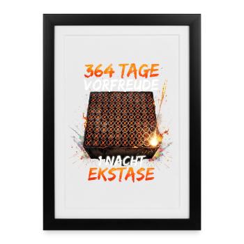 Pyro Feuerwerk Kalender - Gerahmtes Poster (27 × 37 cm) - Schwarz - Vorne