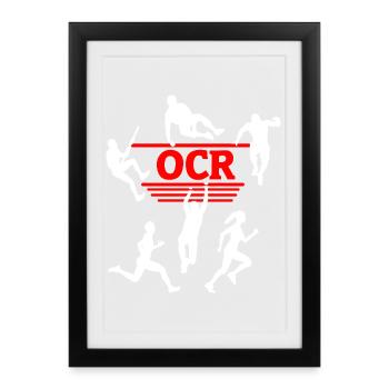 OCR Red – Obstacle Silhouette Design - Framed poster (27 × 37 cm) - black - Front
