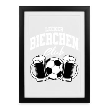 Lecker Bierchen Club - Gerahmtes Poster (27 × 37 cm) - Schwarz - Vorne