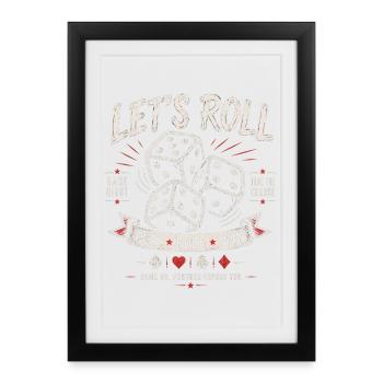 Let's Roll – Dice Game Night - Framed poster (27 × 37 cm) - black - Front