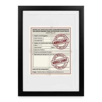 Antrag auf Kaffeepause - Gerahmtes Poster (27 × 37 cm) - Schwarz - Vorne