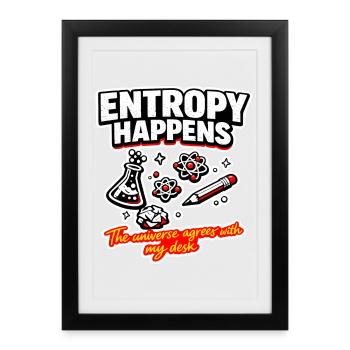 L’entropie se produit au bureau - Affiche encadrée (27 × 37 cm) - noir - Devant