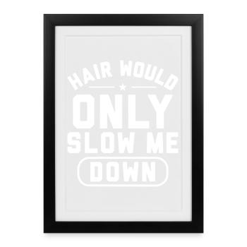 Humour Chauve Crâne Rasé | Cadeau Drôle Homme - Affiche encadrée (27 × 37 cm) - noir - Devant
