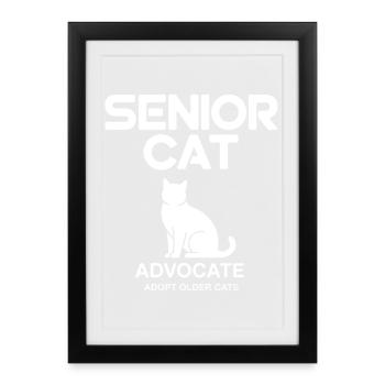 Logo de l’avocat senior des chats - Affiche encadrée (27 × 37 cm) - noir - Devant