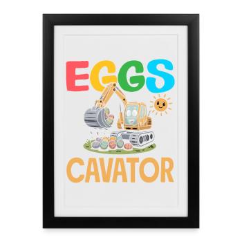 Happy Easter Sweet Easter Bunny Egg Hunt Easter Eggs - Framed poster (27 × 37 cm) - black - Front