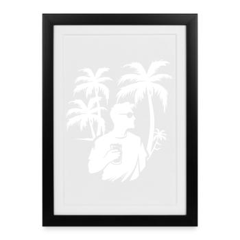 Fête Silhouette Holiday - Affiche encadrée (27 × 37 cm) - noir - Devant