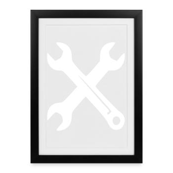 Clés croisées - Affiche encadrée (27 × 37 cm) - noir - Devant