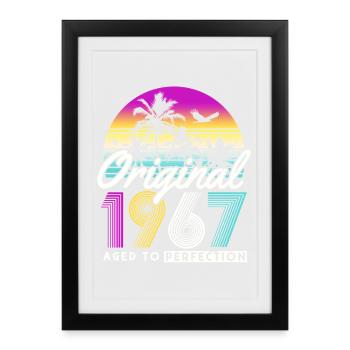 Cadeau d’anniversaire original de 1967 Vintage Retro - Affiche encadrée (27 × 37 cm) - noir - Devant