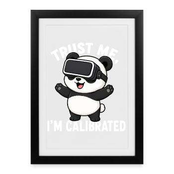 Diction de bande dessinée panda dessinée panda dessin dessiné amusante - Affiche encadrée (27 × 37 cm) - noir - Devant