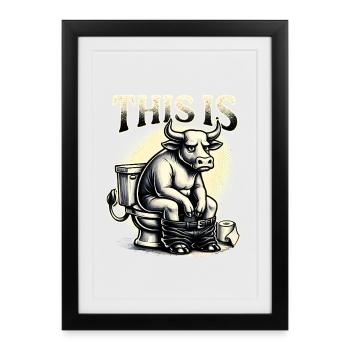 C’est de l’humour de toilettes à la connerie - Affiche encadrée (27 × 37 cm) - noir - Devant