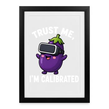 Eggplant Comic Saying Gamer Cartoon - Framed poster (27 × 37 cm) - black - Front