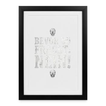 Bevor du fragst Nein Schädel Gothic - Gerahmtes Poster (27 × 37 cm) - Schwarz - Vorne
