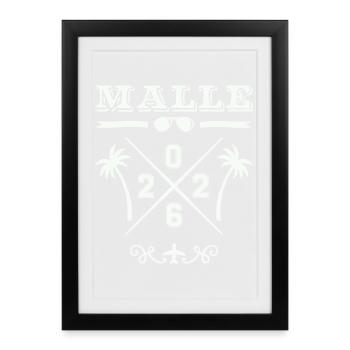 Mallorca 2026 Palm Trees Cross Design - Framed poster (27 × 37 cm) - black - Front
