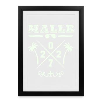 Logo rétro MALLE Strand Cross 2027 - Affiche encadrée (27 × 37 cm) - noir - Devant