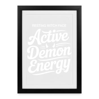 Active Demon Energy Typography - Framed poster (27 × 37 cm) - black - Front