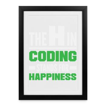 Coding Happiness Programmer - Framed poster (27 × 37 cm) - black - Front