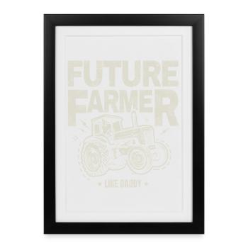 Future Farmer Baby Tractor Vintage Dad - Framed poster (27 × 37 cm) - black - Front