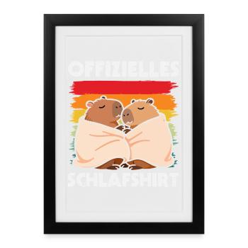 Life is Better with Capybaras - Süßes Nagetier - Gerahmtes Poster (27 × 37 cm) - Schwarz - Vorne