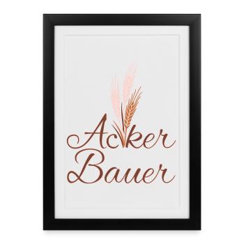 Acker-Bauer - Farben veränderbar - Gerahmtes Poster (27 × 37 cm) - Schwarz - Vorne