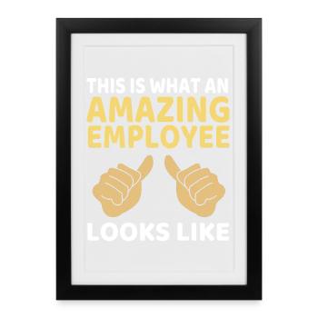 Mitarbeiter der Woche Mitarbeiter des Monats - Gerahmtes Poster (27 × 37 cm) - Schwarz - Vorne