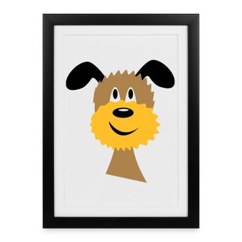 chien - Affiche encadrée (27 × 37 cm) - noir - Devant