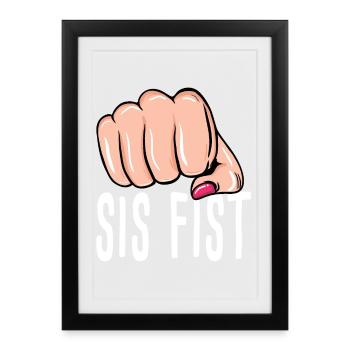 Fist - Sister Fist - Boîte - Boxe - Affiche encadrée (27 × 37 cm) - noir - Devant
