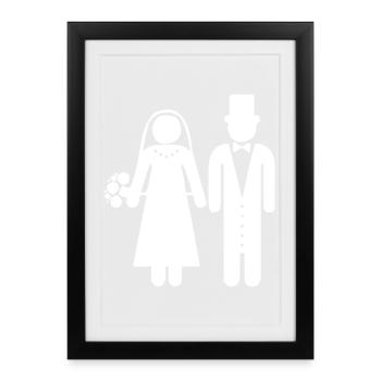 Un couple de mariage - Affiche encadrée (27 × 37 cm) - noir - Devant