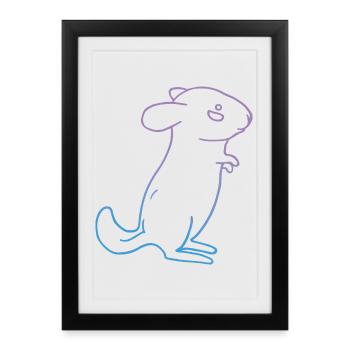 Animal chinchilla - Affiche encadrée (27 × 37 cm) - noir - Devant