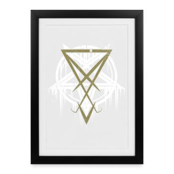 Pentagram with Lucifer symbol - Framed poster (27 × 37 cm) - black - Front
