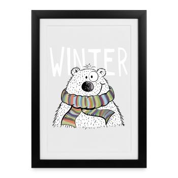 Bear - Bears - Teddy - Gift - Fun - Framed poster (27 × 37 cm) - black - Front