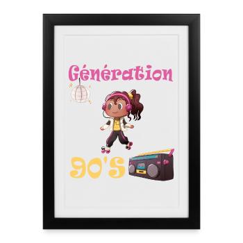 Design Inspired by 90's Dance Music - Affiche encadrée (27 × 37 cm) - noir - Devant