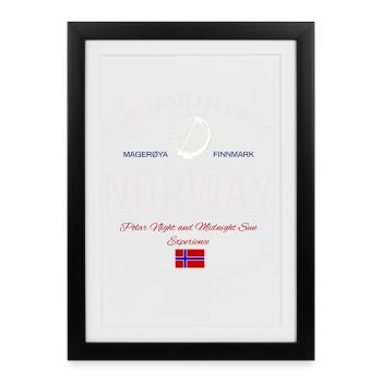 North Cape Norway Scandinavia Adventure - Gerahmtes Poster (27 × 37 cm) - Schwarz - Vorne