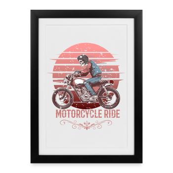 Motocyclistes - Affiche encadrée (27 × 37 cm) - noir - Devant
