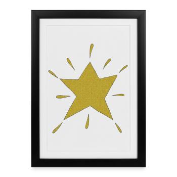 mosaïque d’étoiles - Affiche encadrée (27 × 37 cm) - noir - Devant