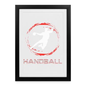 Handball - Affiche encadrée (27 × 37 cm) - noir - Devant