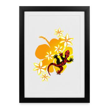 TERIKI (Red Moko) - Framed poster (27 × 37 cm) - black - Front